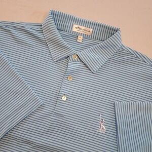 Peter Millar Summer Comfort Rolling Hills Club PA Mens XL Teal Green Polo Shirt‎